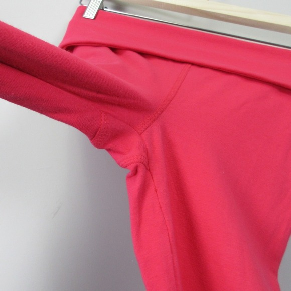 Poof Excellence Capri Yoga Pants Women S Pink Studded Y2K Low Rise Fold Over 190 - Picture 5 of 11